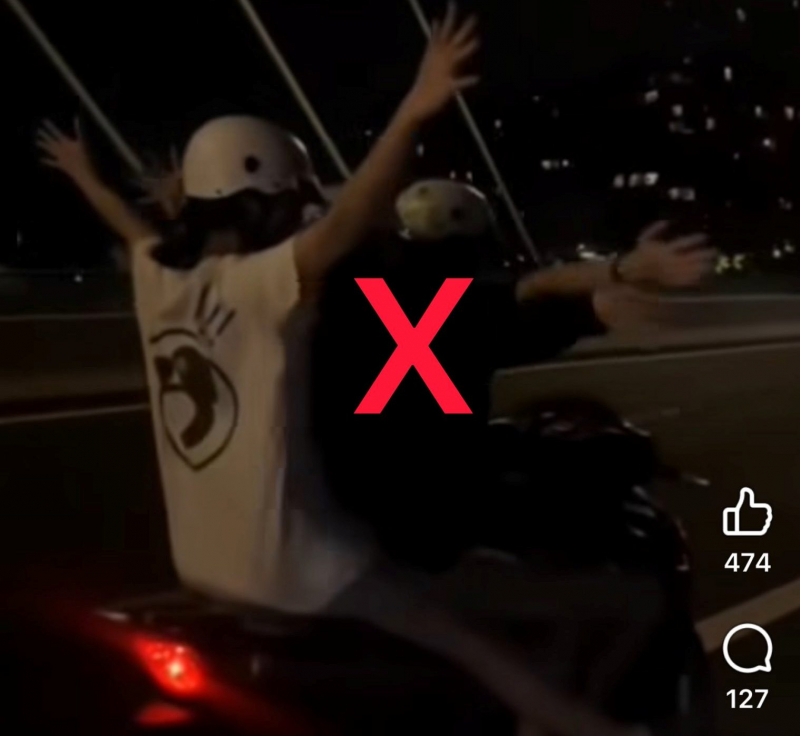 Tịch thu các phương tiện chở ba người, thả cả hai tay, chạy vào đường cấm... -0