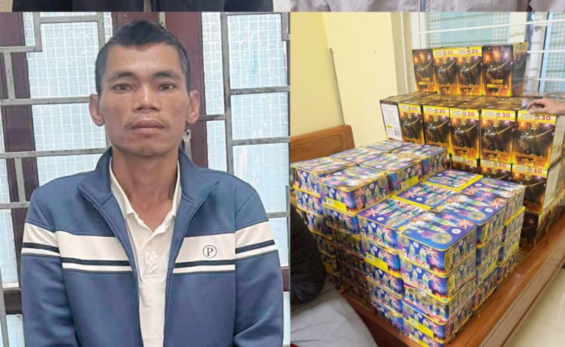 Bắt giữ 3 đối tượng, thu giữ gần 300kg pháo hoa nổ trái phép -0