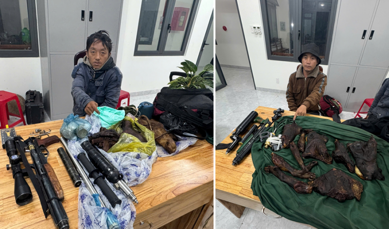 Phát hiện súng, bộ phận động vật trong bao tải -0