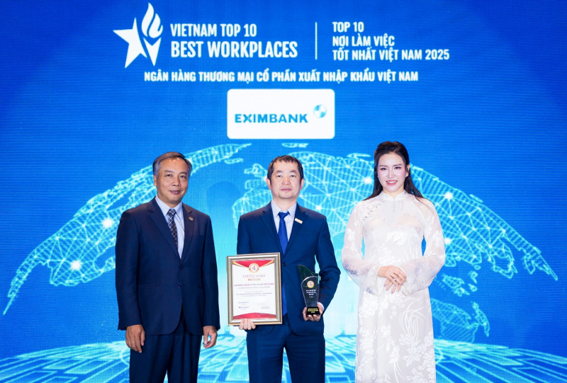 Eximbank được vinh danh 3 hạng mục Top 10 – Top 50 – Top 500 nhà tuyển dụng và môi trường làm việc tốt nhất Việt Nam năm 2025 -0