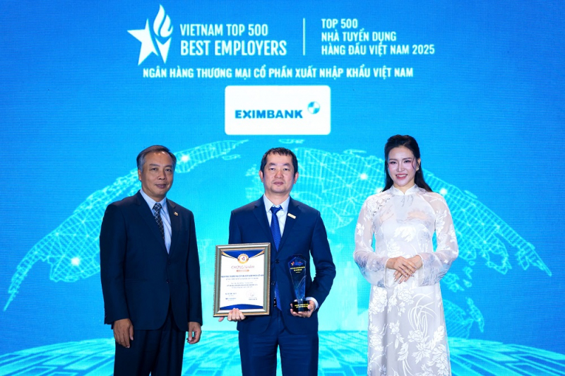 Eximbank được vinh danh 3 hạng mục Top 10 – Top 50 – Top 500 nhà tuyển dụng và môi trường làm việc tốt nhất Việt Nam năm 2025 -0