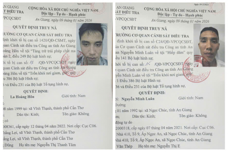 Đã bắt được 2 đối tượng trốn khỏi trại tạm giam ở An Giang -0