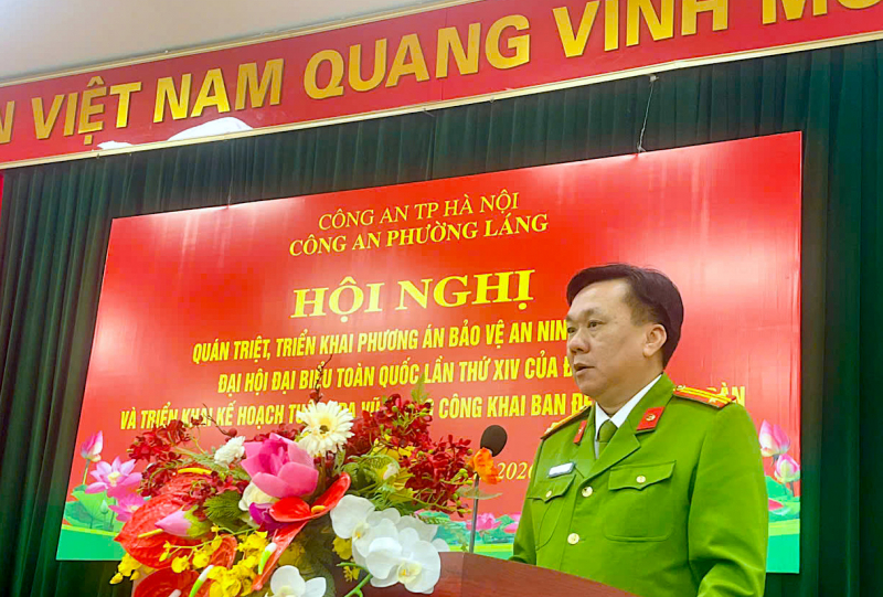 Công an phường Láng tuần tra vũ trang bảo đảm ANTT Đại hội XIV của Đảng -0