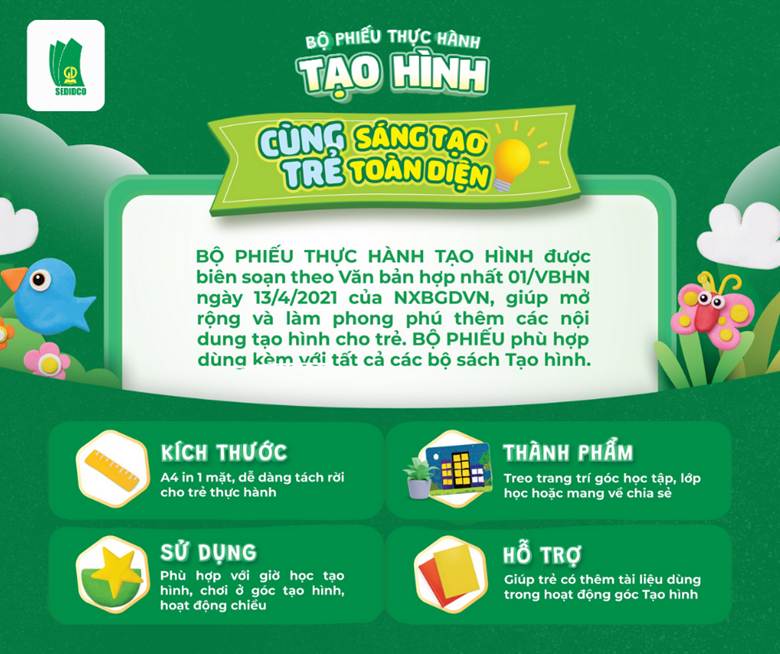 Bộ phiếu thực hành tạo hình cho trẻ mầm non – Cùng trẻ sáng tạo toàn diện -0