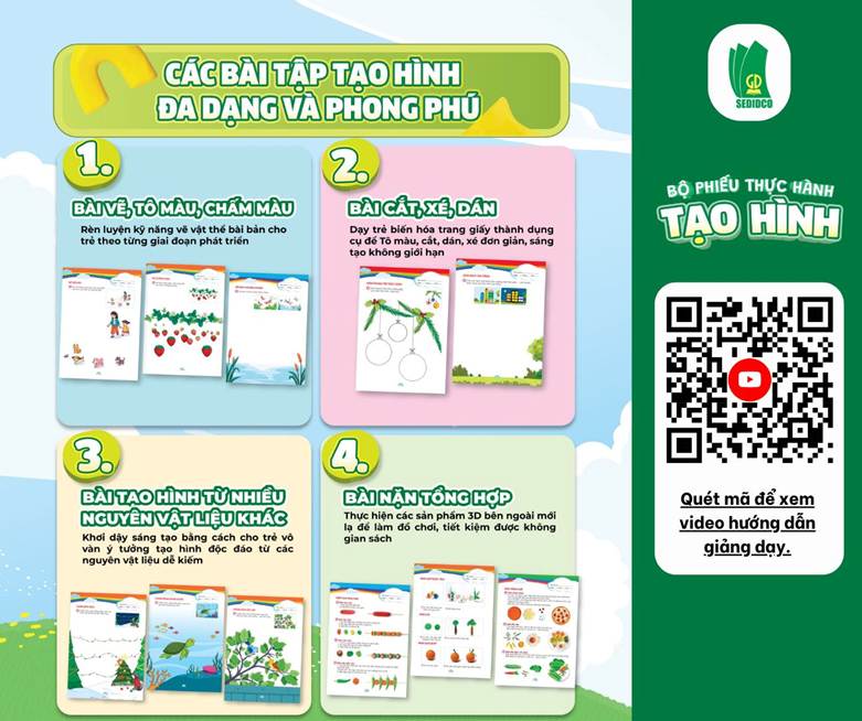 Bộ phiếu thực hành tạo hình cho trẻ mầm non – Cùng trẻ sáng tạo toàn diện -0