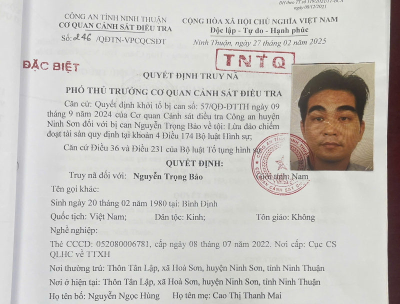 Công an xã ở Khánh Hòa vây bắt đối tượng truy nã trên toàn quốc theo diện đặc biệt  -0