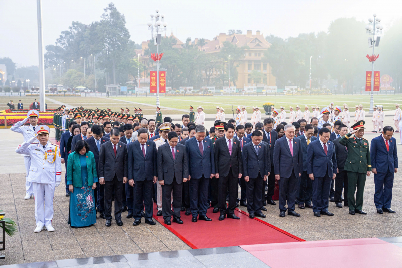 Delegates to 14th National Party Congress pay tribute to President Ho Chi Minh -0