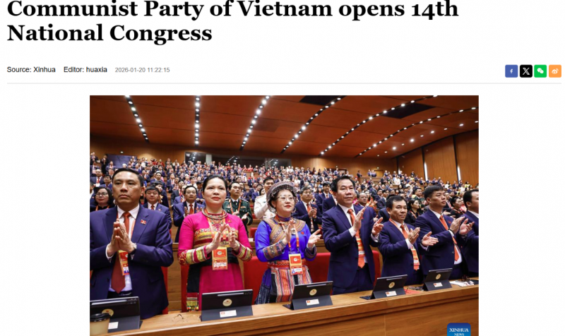 Truyền thông quốc tế tiếp tục đưa tin đậm nét về Đại hội XIV của Đảng -0