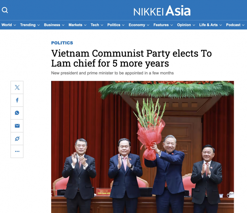 Báo chí quốc tế lan toả mạnh mẽ thành công Đại hội XIV của Đảng -0