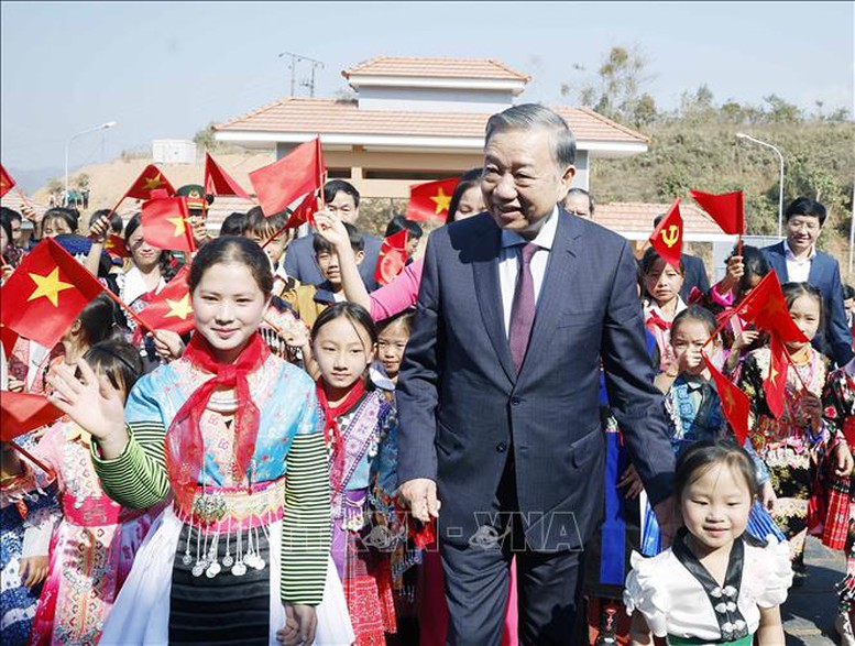 Tổng Bí thư Tô Lâm dự lễ khánh thành trường phổ thông nội trú liên cấp tại Điện Biên -0