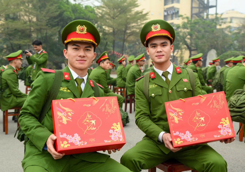 Học viện CSND tổ chức 6 chuyến xe đưa 300 đoàn viên, hội viên về quê đón Tết -0