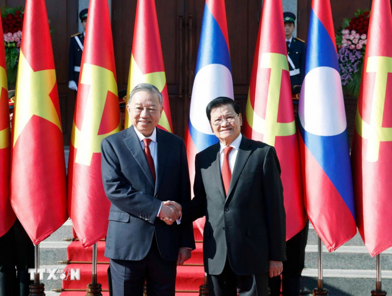 Tổng Bí thư Tô Lâm chứng kiến Lễ trao các văn kiện hợp tác Việt Nam-Lào -0