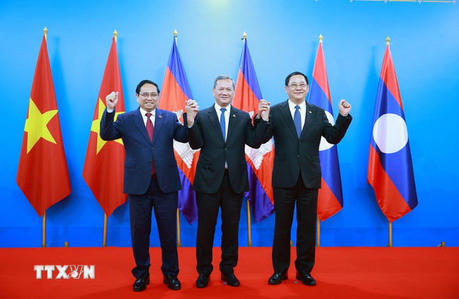 Thủ tướng Phạm Minh Chính làm việc với Thủ tướng Campuchia và Thủ tướng Lào -0