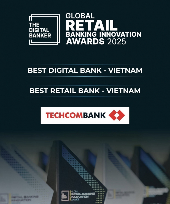  Techcombank ba năm liên tiếp là “Ngân hàng số tốt nhất Việt Nam” do The Digital Banker bình chọn -0
