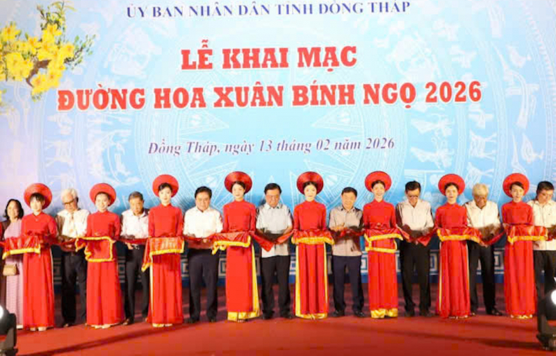 Đồng Tháp: Khai mạc Đường hoa xuân tại phường Đạo Thạnh và phường Cao Lãnh -0