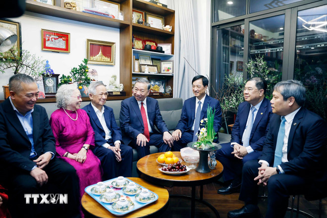 Tổng Bí thư Tô Lâm thăm, chúc Tết Đảng bộ, chính quyền, nhân dân Thủ đô Hà Nội -0