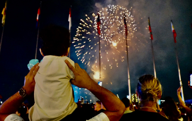 Bầu trời TP Hồ Chí Minh rực sáng bởi những tràng pháo hoa lung linh chào đón năm mới -0