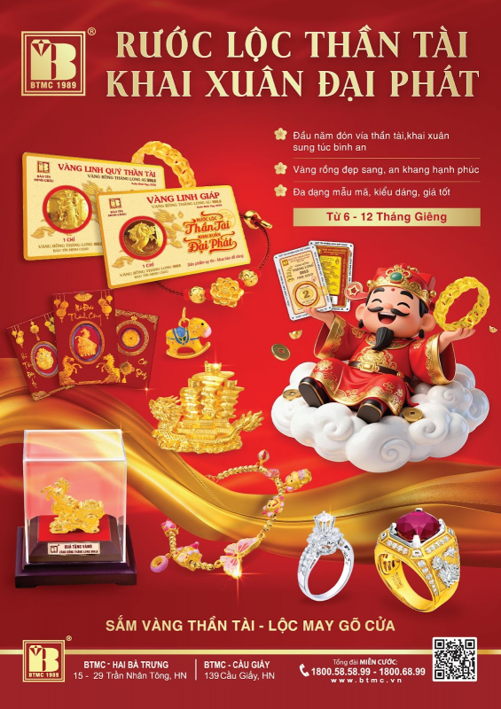 Đón vía Thần Tài 2026: Khai xuân rước lộc vàng, trang sức Bảo Tín Minh Châu an tâm tích lũy tài sản -0