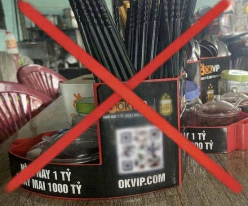 Cảnh giác việc “bỗng dưng” được cho, tặng vật dụng có gắn quảng cáo cờ bạc, cá cược trái phép -0