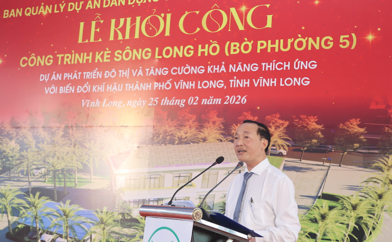 Vĩnh Long khởi công xây dựng công trình kè sông Long Hồ -0