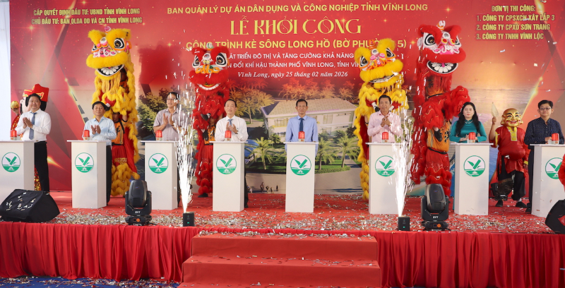 Vĩnh Long khởi công xây dựng công trình kè sông Long Hồ -0