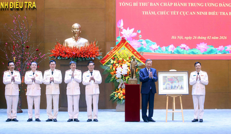 Tổng Bí thư Tô Lâm thăm và chúc Tết Cục An ninh điều tra Bộ Công an -0