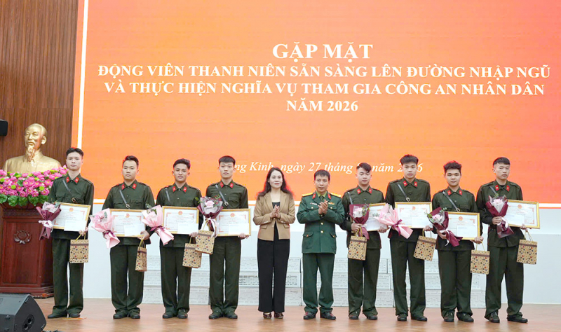 Thanh niên Lạng Sơn sẵn sàng lên đường thực hiện nghĩa vụ CAND năm 2026 -2