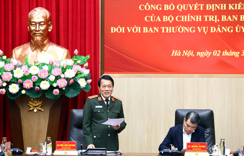 Bộ Chính trị, Ban Bí thư kiểm tra, giám sát Ban Thường vụ Đảng ủy Công an Trung ương -0