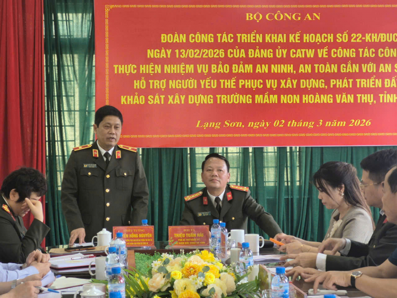 Rà soát triển khai Kế hoạch 22 của Đảng ủy Công an Trung ương và khảo sát xây trường mầm non Hoàng Văn Thụ tại Lạng Sơn -0