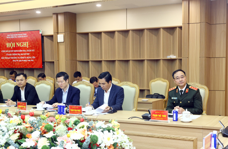 Công bố kế hoạch kiểm tra, giám sát đối với Ban Thường vụ Tỉnh ủy Hưng Yên -1