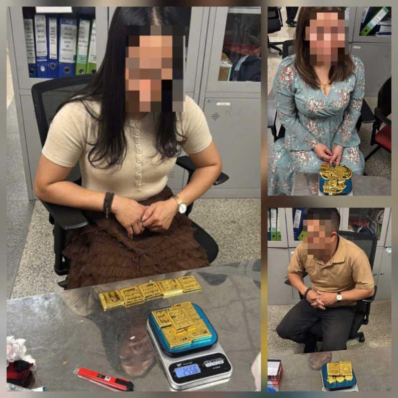 Bốn hành khách giấu 12,3kg kim loại nghi vàng khi nhập cảnh Việt Nam -0