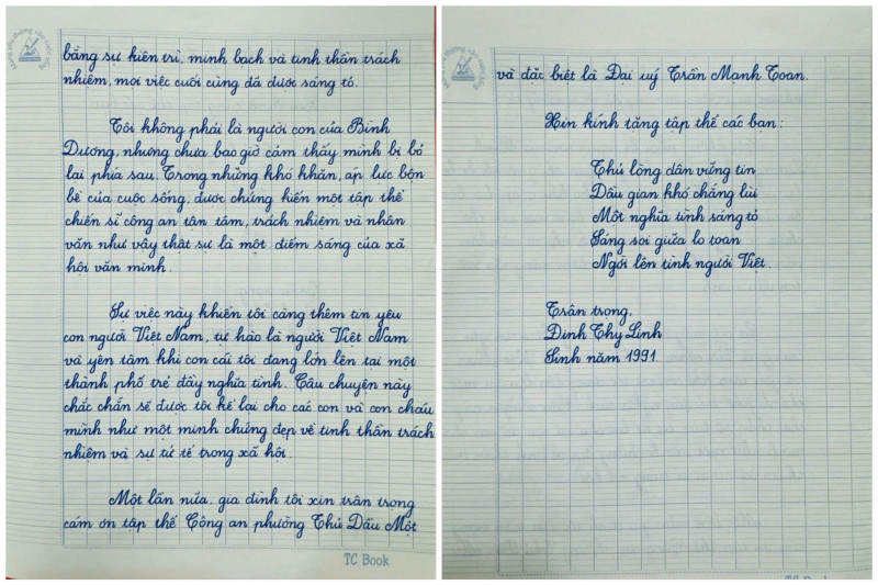 Những lá thư cảm ơn đầy cảm xúc gửi Công an -0