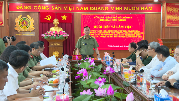 Đoàn công tác của Hội đồng bầu cử Quốc gia kiểm tra công tác bảo đảm ANTT tại TP Hồ Chí Minh -0