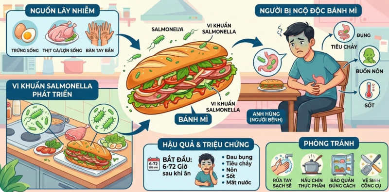 Vụ ngộ độc bánh mì ở Vũng Tàu: Hơn 50% mẫu bệnh nhân dương tính với vi khuẩn Salmonella -0