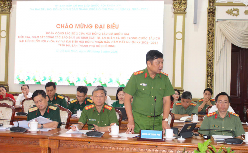 Đoàn công tác của Hội đồng bầu cử Quốc gia kiểm tra công tác bảo đảm ANTT tại TP Hồ Chí Minh -0