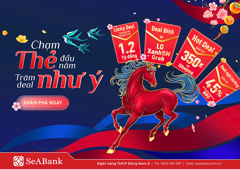 Khai xuân Bính Ngọ 2026: Chạm thẻ SeABank – Rinh lộc may mắn trị giá lên đến 1,2 tỷ đồng -0