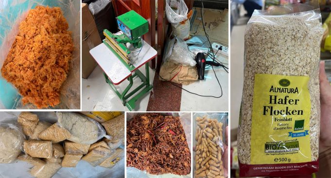 Trộn ruốc bông thịt gà vào ruốc bông thịt lợn để tăng lợi nhuận -0