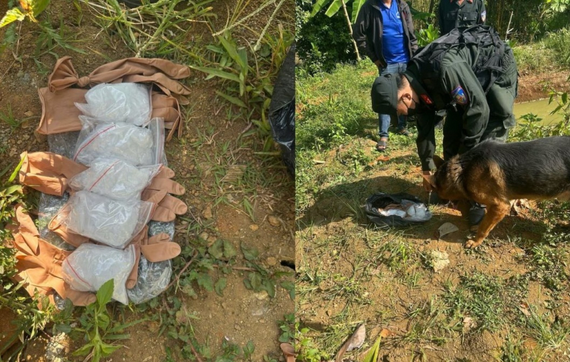 Bắt đối tượng mua bán ma tuý phát hiện 2 khẩu súng -0