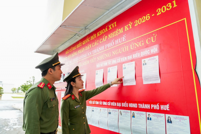 Công an TP Huế tăng cường kiểm tra, đảm bảo an toàn phòng cháy, chữa cháy tại các điểm bầu cử -0