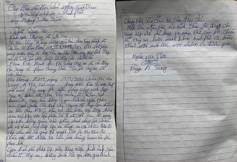 Công an xã Cốc San kịp thời cứu giúp cháu nhỏ gặp nạn -0