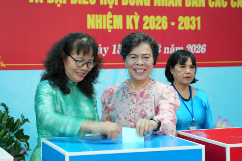 Cử tri TP Hồ Chí Minh nô nức tham gia bầu cử  -1