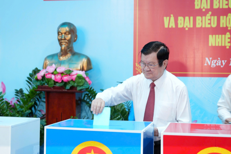 Cử tri TP Hồ Chí Minh nô nức tham gia bầu cử  -1