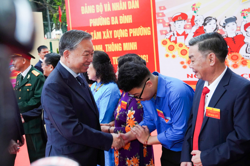 Tổng Bí thư Tô Lâm thực hiện quyền bầu cử, góp phần lan tỏa tinh thần Ngày hội toàn dân -0