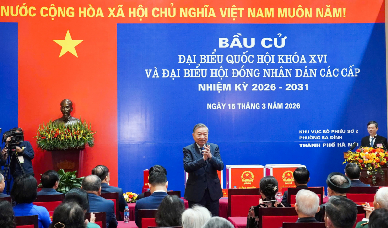 Tổng Bí thư Tô Lâm thực hiện quyền bầu cử, góp phần lan tỏa tinh thần Ngày hội toàn dân -0