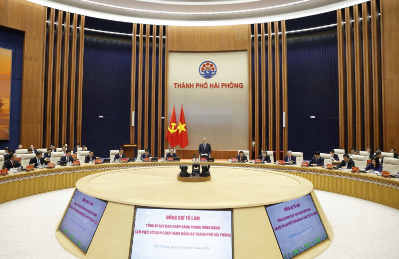 Tổng Bí thư Tô Lâm: Xây dựng thành phố Hải Phòng trở thành trung tâm công nghiệp và cảng biển hiện đại -0