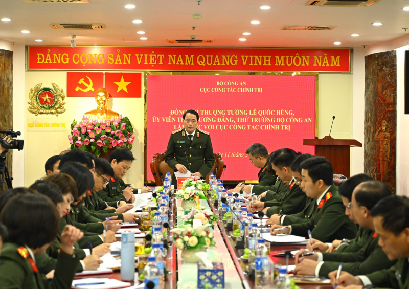 Deputy Minister Le Quoc Hung works with Department of Political Affairs -0