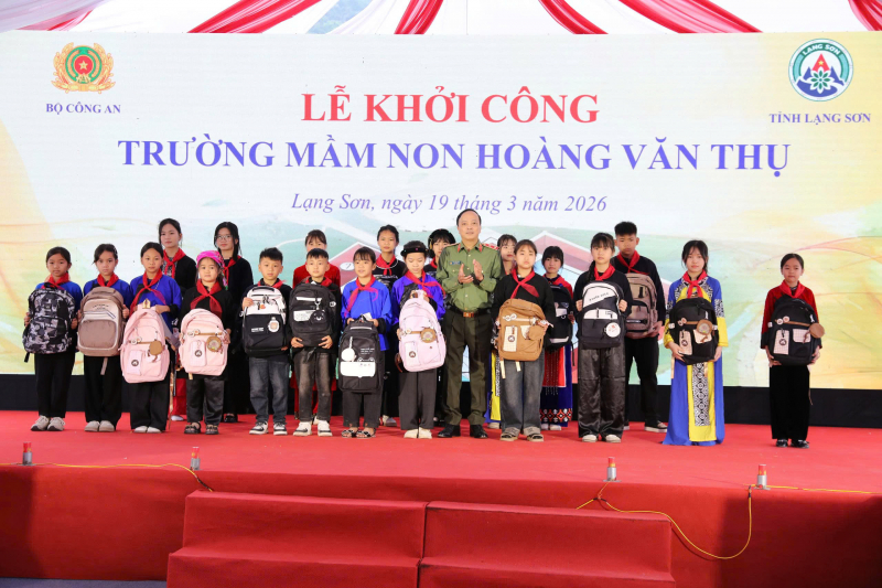 Bộ Công an phát động lễ khởi công xây dưng Trường Mầm non Hoàng Văn Thụ tại  xã biên giới tỉnh Lạng Sơn -0