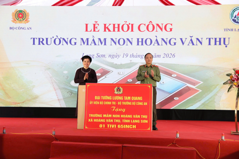 Bộ Công an phát động lễ khởi công xây dưng Trường Mầm non Hoàng Văn Thụ tại  xã biên giới tỉnh Lạng Sơn -0