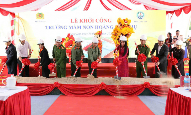 Bộ Công an phát động lễ khởi công xây dưng Trường Mầm non Hoàng Văn Thụ tại  xã biên giới tỉnh Lạng Sơn -0