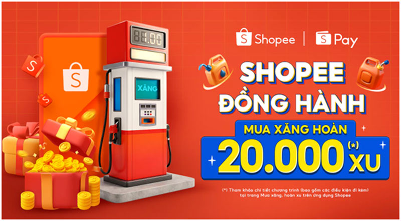 Shopee và ShopeePay triển khai chương trình “Mua Xăng, Hoàn 20.000 Xu” -0